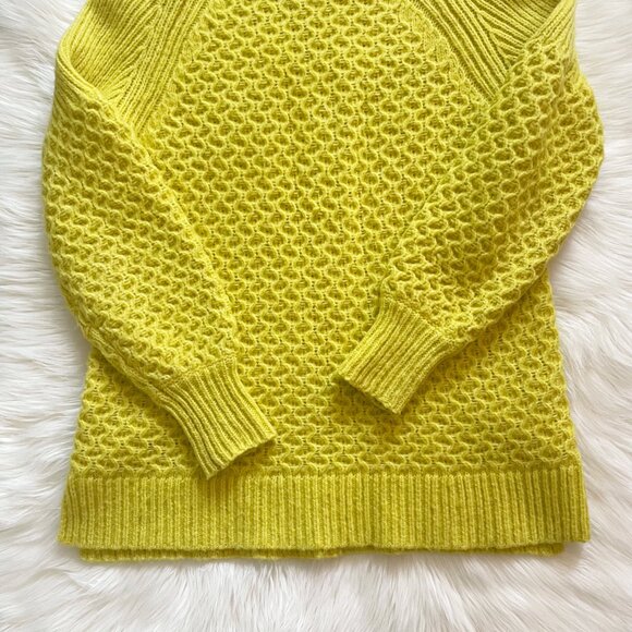 Anthropologie Yellow Lime Bia Alpaca Wool Blend Knit  Mock Neck Tunic Sweater - Picture 4 of 6